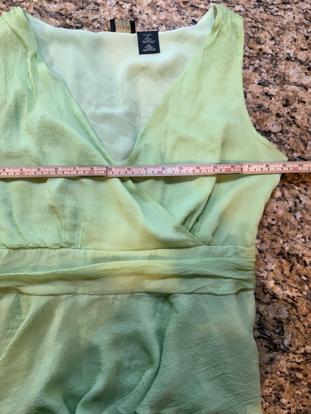 Nicole Miller y2k 2000s green sleeveless silk blouse shark bite hem size 16 - Picture 4 of 6
